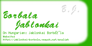 borbala jablonkai business card